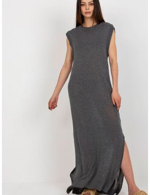 Long Knit Sleeveless Beach Dress with Decorative Slits