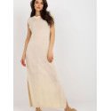 Long Knit Sleeveless Beach Dress with Decorative Slits