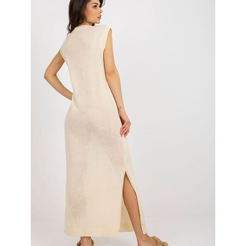 proLong Knit Sleeveless Beach Dress with Decorative Slits_Beach Dresses, Cover-Ups, Pareos