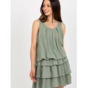 Sleeveless Summer Dress, Elastic Waist & Ruffles