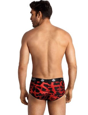 Men's Red Leopard Print Hipsters Stylish Comfort Undergarments