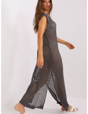 Openwork Knit Sleeveless Dress Summer Beach Cover-up