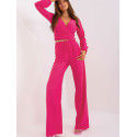 Heart-Shaped Neckline Casual Set, Tiered Blouse & Long Pants