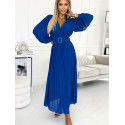 Pleated Chiffon Dress Cornflower Blue