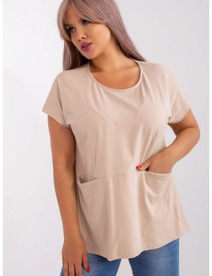 proPlus Size Blouse, Flattering Short Sleeve Top with Pockets_Plus Size Shirts, Blouses, Tunics