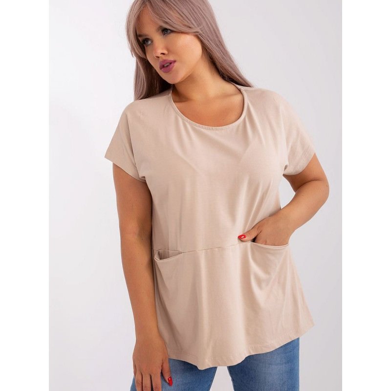 proPlus Size Blouse, Flattering Short Sleeve Top with Pockets_Plus Size Shirts, Blouses, Tunics