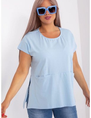 Plus Size Blouse, Flattering Short Sleeve Top with Pockets