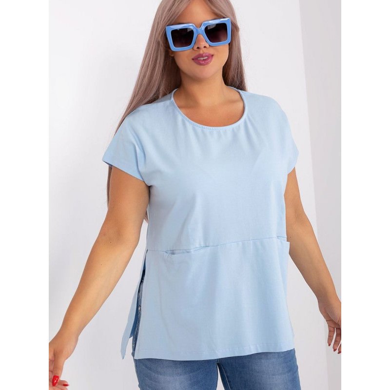 proPlus Size Blouse, Flattering Short Sleeve Top with Pockets_Plus Size Shirts, Blouses, Tunics