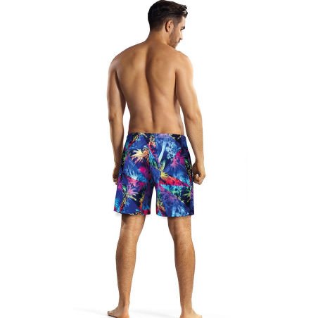 Lined Swim Trunks with Elastic Waist & Pockets