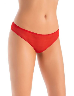 Red Mesh Thong Set for Women