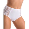 High-Waisted Cotton Panties with Lace Detail