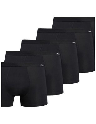 Black 5-Pack Men's Boxer Shorts Premium Cotton Comfort Stretch