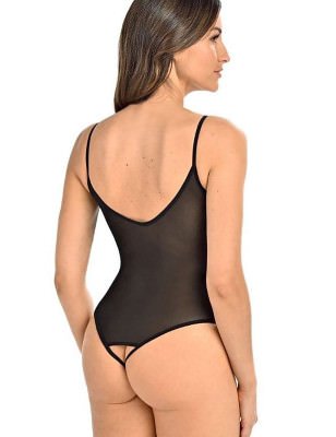 Fitted Mesh Bodysuit - See-Through Lingerie