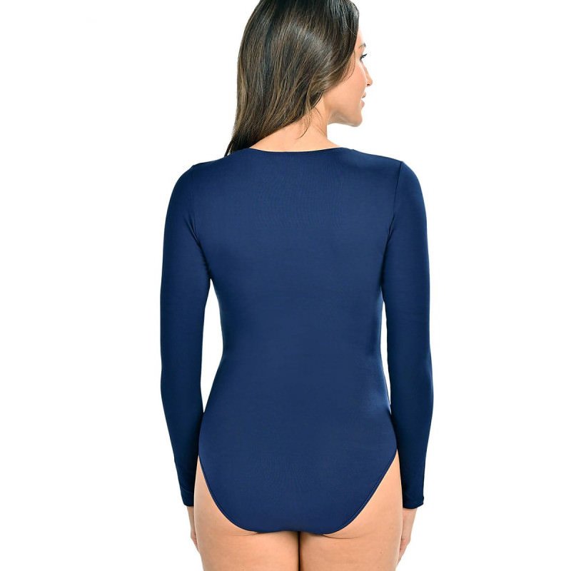 proClassic Women's Bodysuit Long Sleeves Fitted 3-Stage Hook Closure_Shapewear Bodies for Women