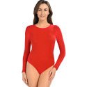 Long Sleeve Viscose Bodysuit, Three-Stage Hook Closure