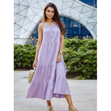 proLilac Maxi Dress with Adjustable Length and Ruffles_Day Dresses