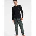 Men's Cotton Pajama Set Long Sleeve Printed Pants