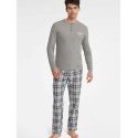 Men's Printed Pajama Set, Long Sleeve & Elastic Waist