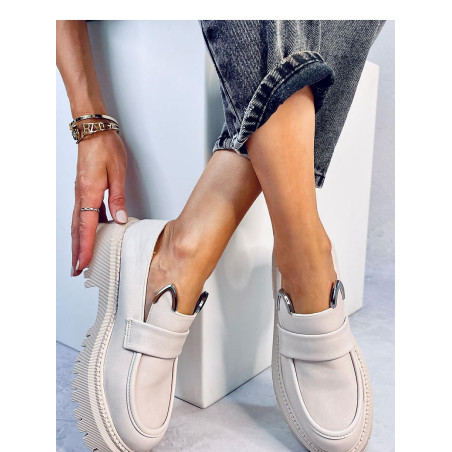 Women's Eco-Friendly Leather Moccasins with Platform Heel