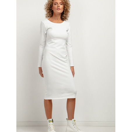 proFitted Midi Dress: Simple Elegant Design, Comfortable Knit Fabric_Day Dresses