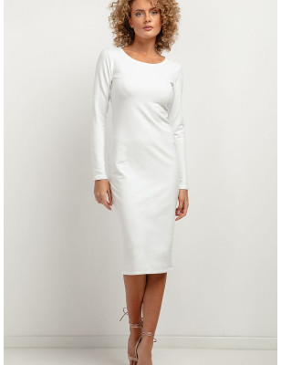 Fitted Midi Dress: Simple Elegant Design, Comfortable Knit Fabric