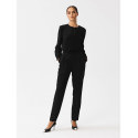 Long Sleeve Jumpsuit with Angled Legs and Side Pockets