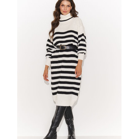 Women's Voluminous Stripe Turtleneck Sweater