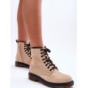 Women's Eco-Suede Flat Lace Boots Comfortable Stylish Vegan