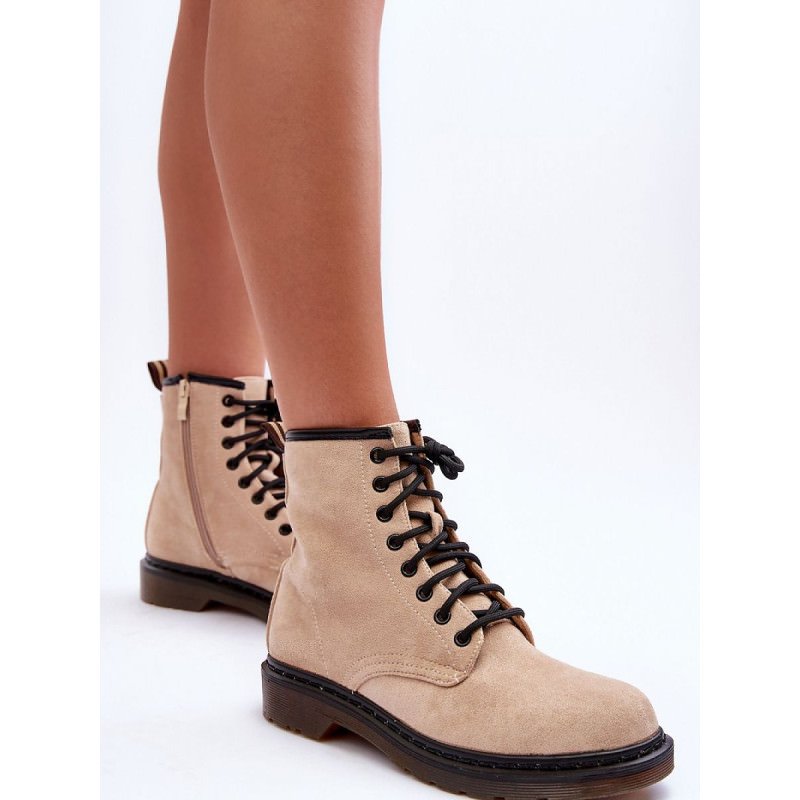 proWomen's Eco-Suede Flat Lace Boots Comfortable Stylish Vegan_Women`s Ankle Boots & Booties