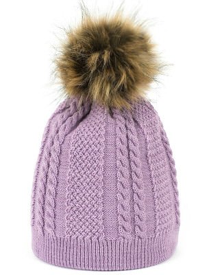 proDouble Layer Warm Winter Beanie with Pompon_Caps & Hats for Women