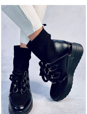 Women's Elastic Upper Ankle Boots with 6.5cm Heel