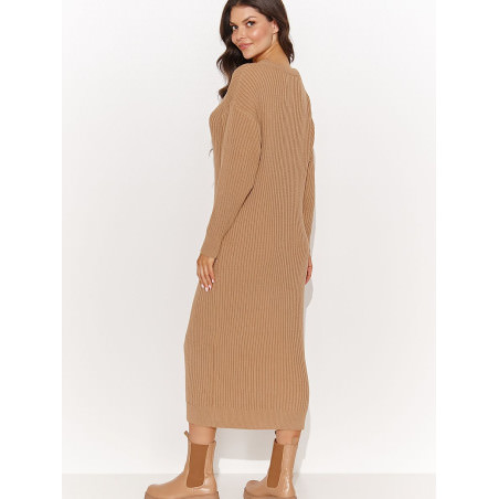 Long Women's Sweater Adjustable Sleeves Heart Neckline