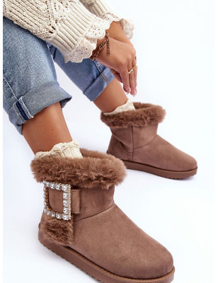 Faux Leather Fur Lined Snow Boots