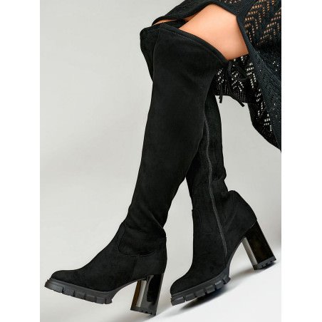 proElegant Long Boots with Fur Lining & Stiletto Heel_Over the Knee High Boots, Thigh High Boots