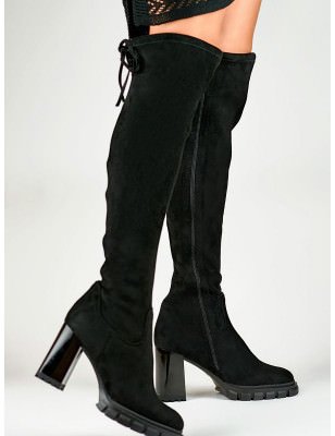 Elegant Long Boots with Fur Lining & Stiletto Heel