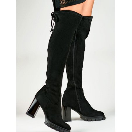 Elegant Long Boots with Fur Lining & Stiletto Heel