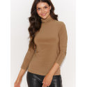 Gold Turtleneck Blouse Long Sleeves Stretchy Opaque Womens