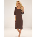 Women's Lace Detail Nightgown Long Soft Viscose 3/4 Sleeves