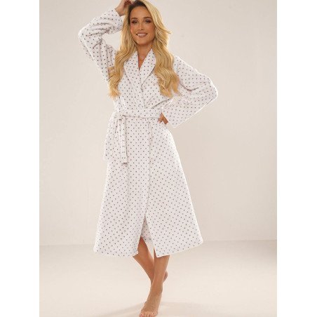 Long Dotted Bathrobe Soft & Warm Cozy Robe