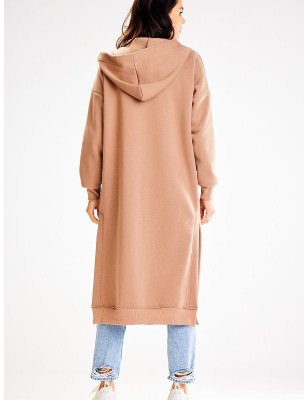 Side Slit Sweatshirt Hooded Pockets Relaxed Fit