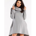 Loose Trapeze Hoodie Dress - Long Sleeves & Pockets