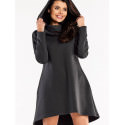 Loose Trapeze Hoodie Dress - Long Sleeves & Pockets