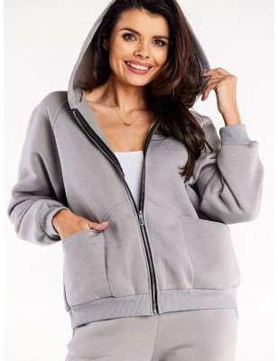 Loose Fit Women's Sweatshirt, Decorative Stitching & Large Pockets