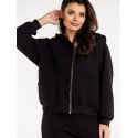 Loose Fit Women's Sweatshirt, Decorative Stitching & Large Pockets