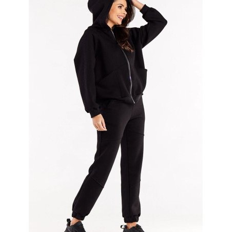 Loose Fit Women's Sweatshirt, Decorative Stitching & Large Pockets