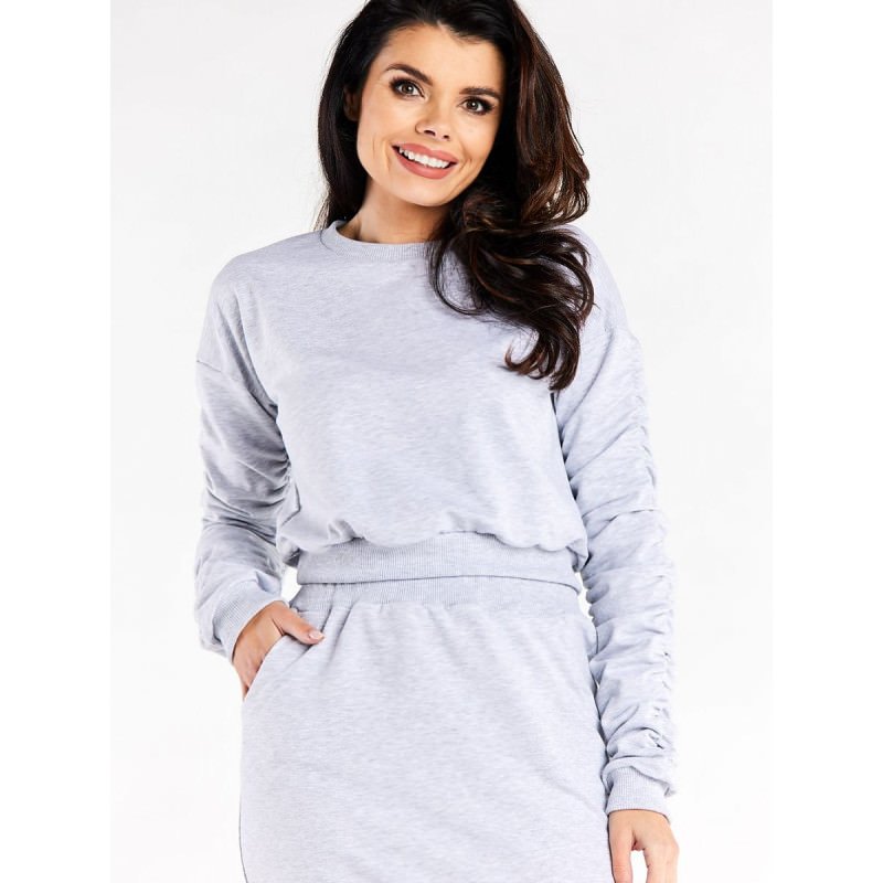 proLong Sleeve Women's Blouse with Decorative Creases_Sweatshirts for Women