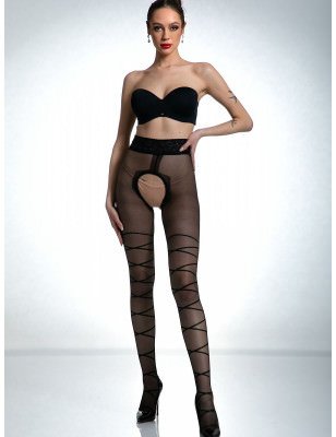 proDominatrice Tights: Silicone Lace Belt, Italian Yarn Power Leggings_Sex, Erotic Accessories