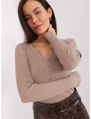 Women's Striped Heart-Neckline Button Blouse