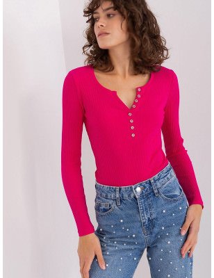 Women's Striped Heart-Neckline Button Blouse