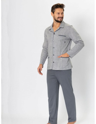 Classic Men's Pajama Set, Unbuttoned with Pockets